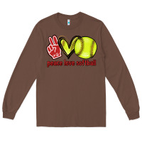 Chestnut Peace love Softball Long Sleeve Tee - HowdyJamesFarm