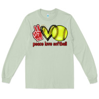 Matcha Peace love Softball Long Sleeve Tee - HowdyJamesFarm