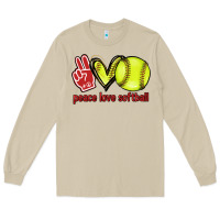 Mushroom Peace love Softball Long Sleeve Tee - HowdyJamesFarm
