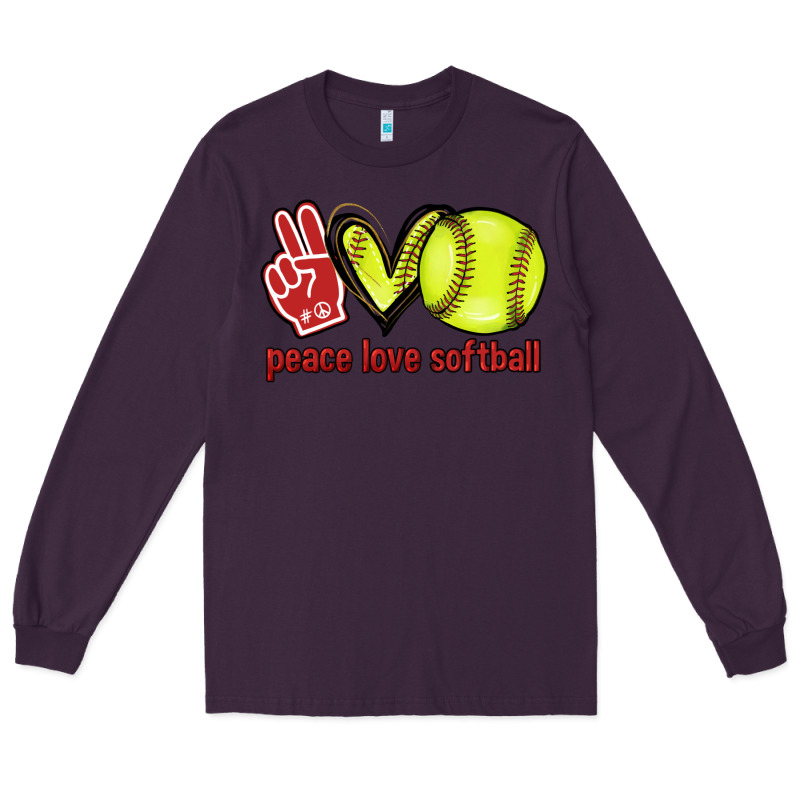 Peace Love Softball Long Sleeve Tee by HowdyJamesFarm | Teevron