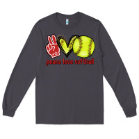 Smoke Peace love Softball Long Sleeve Tee - HowdyJamesFarm