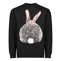 Black Easter bunny back view Heavyweight Sweatshirt - OliviaCreatesArt