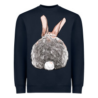 Navy Easter bunny back view Heavyweight Sweatshirt - OliviaCreatesArt
