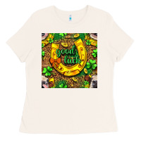 Bone St. Patricks good luck with cow digital paper Ladies Tee - BundleAndBundleShop