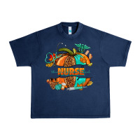 Navy pumpkin nurse Urban Heavy Tee - NancyCooperArtShop