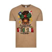Vintage Coffee assistant director life afro messy bun Vintage Tee - texasbilliewilder