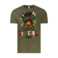 Vintage Olive assistant director life afro messy bun Vintage Tee - texasbilliewilder