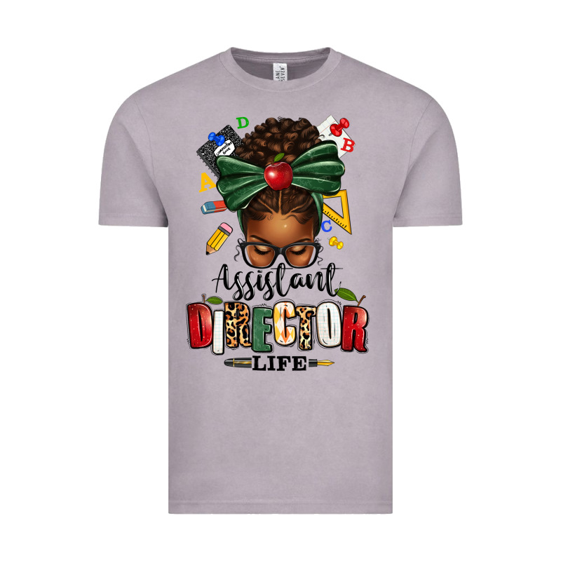 Assistant Director Life Afro Messy Bun Vintage Tee by texasbilliewilder | Teevron