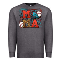 Charcoal Heather leopard baseball mama Mother's Day Premium Sweatshirt - LillyAllenDesigns