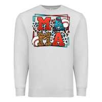 Dove Grey leopard baseball mama Mother's Day Premium Sweatshirt - LillyAllenDesigns