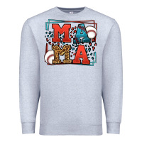 Heather Grey leopard baseball mama Mother's Day Premium Sweatshirt - LillyAllenDesigns