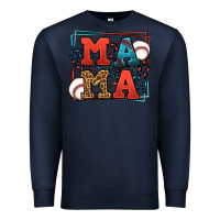Navy leopard baseball mama Mother's Day Premium Sweatshirt - LillyAllenDesigns