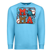 Ocean Blue leopard baseball mama Mother's Day Premium Sweatshirt - LillyAllenDesigns