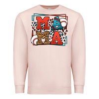 Pale Pink leopard baseball mama Mother's Day Premium Sweatshirt - LillyAllenDesigns