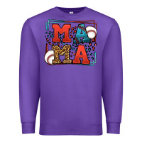 Purple leopard baseball mama Mother's Day Premium Sweatshirt - LillyAllenDesigns