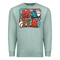 Seafoam leopard baseball mama Mother's Day Premium Sweatshirt - LillyAllenDesigns