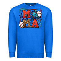 True Royal leopard baseball mama Mother's Day Premium Sweatshirt - LillyAllenDesigns
