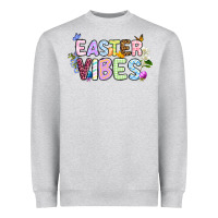 Heather Grey Easter vibes Heavyweight Sweatshirt - OliviaCreatesArt