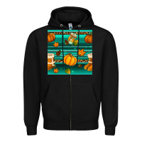 Black autumn seamless pattern Zipper Hoodie - BundleAndBundleShop