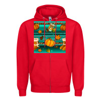Red autumn seamless pattern Zipper Hoodie - BundleAndBundleShop