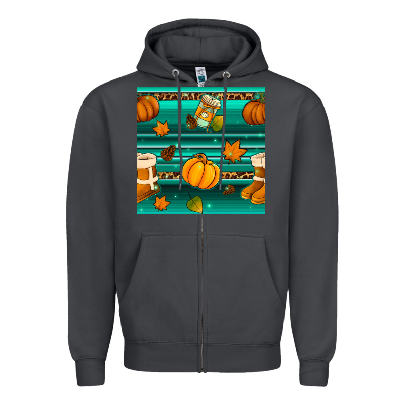 Autumn Seamless Pattern Zipper Hoodie by BundleAndBundleShop | Teevron
