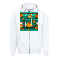 White autumn seamless pattern Zipper Hoodie - BundleAndBundleShop