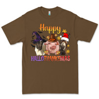Cacao Happy Hallothanksmas Farm Animal Premium Tee - BundleAndBundleShop