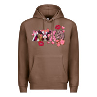 Chestnut Xoxo Baby Cow Valentine's Day Premium Hoodie - FaDigitalArtStudio