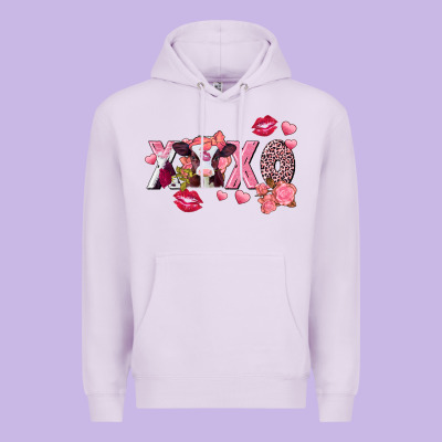 Xoxo Baby Cow Valentine's Day Premium Hoodie Designed By Fadigitalartstudio