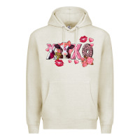 Oatmeal Heather Xoxo Baby Cow Valentine's Day Premium Hoodie - FaDigitalArtStudio