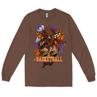 Chestnut Messy bun Basketball girl Long Sleeve Tee - HowdyJamesFarm
