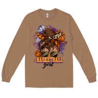 Toasted Coconut Messy bun Basketball girl Long Sleeve Tee - HowdyJamesFarm