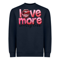 Navy Love more worry less Heavyweight Sweatshirt - FaDigitalArtStudio