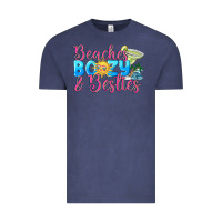 Vintage Denim Beaches boozy besties Summer Vintage Tee - NancyCooperArtShop