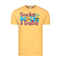 Vintage Mustard Beaches boozy besties Summer Vintage Tee - NancyCooperArtShop