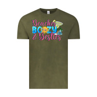 Vintage Olive Beaches boozy besties Summer Vintage Tee - NancyCooperArtShop