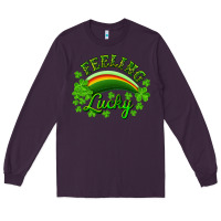 Plum Feeling lucky with rainbow Long Sleeve Tee - RanaPortraitStore