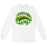 White Feeling lucky with rainbow Long Sleeve Tee - RanaPortraitStore