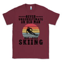 Burgundy Never Underestimate An Old Man Who Loves Skiing Classic Tee - Bettercallsaul