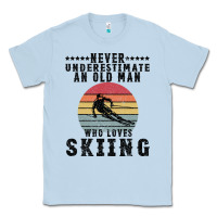 Dusty Blue Never Underestimate An Old Man Who Loves Skiing Classic Tee - Bettercallsaul