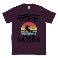 Plum Never Underestimate An Old Man Who Loves Skiing Classic Tee - Bettercallsaul