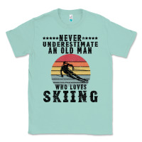Seafoam Never Underestimate An Old Man Who Loves Skiing Classic Tee - Bettercallsaul