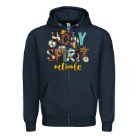 Navy Holy Spirit Activate Zipper Hoodie - FaDigitalArtStudio