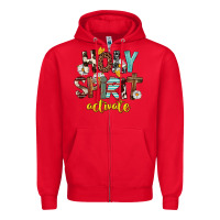 Red Holy Spirit Activate Zipper Hoodie - FaDigitalArtStudio