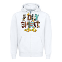 White Holy Spirit Activate Zipper Hoodie - FaDigitalArtStudio