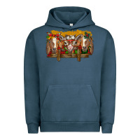 Pigment Midnight Navy Christmas goats Urban Hoodie - BarkalooDesign