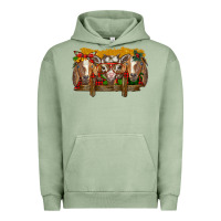 Pigment Oil Green Christmas goats Urban Hoodie - BarkalooDesign