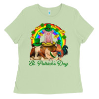 Matcha St. Patrick's Day Farm Animal Png Ladies Tee - BundleAndBundleShop