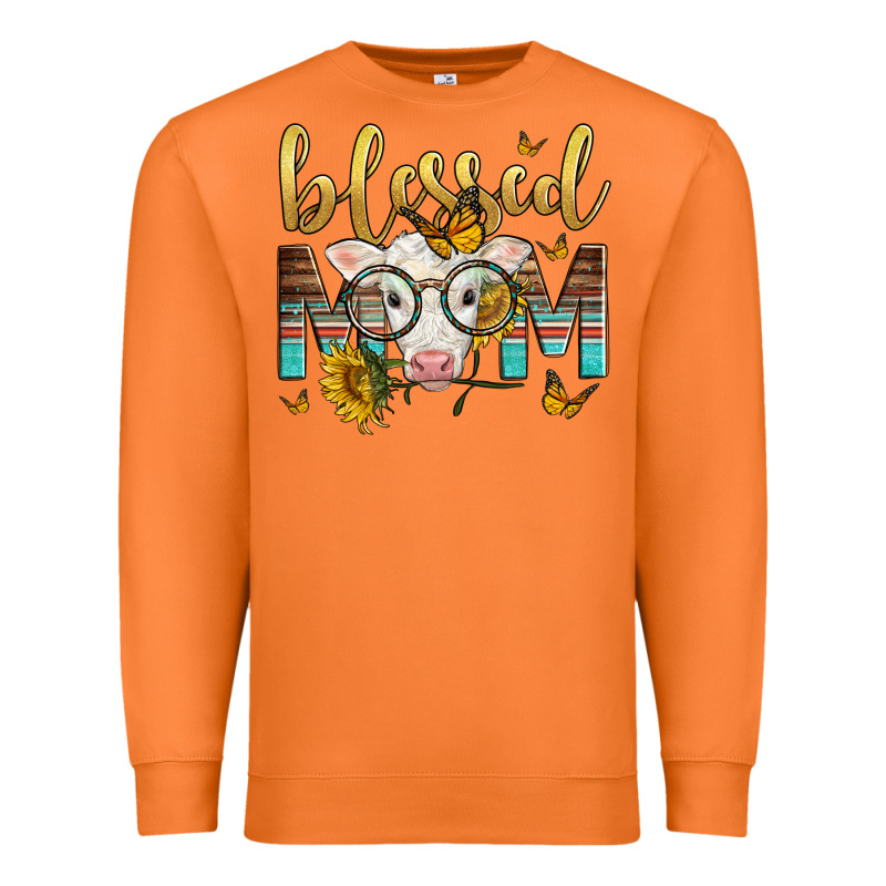 Western Blessed Mom Baby Calf Mother's Day Premium Sweatshirt by LillyAllenDesigns | Teevron