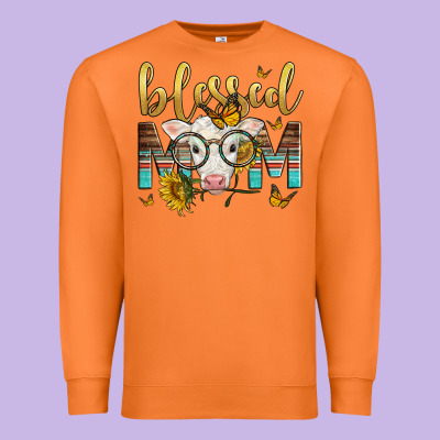Western Blessed Mom Baby Calf Mother's Day Premium Sweatshirt Designed By Lillyallendesigns